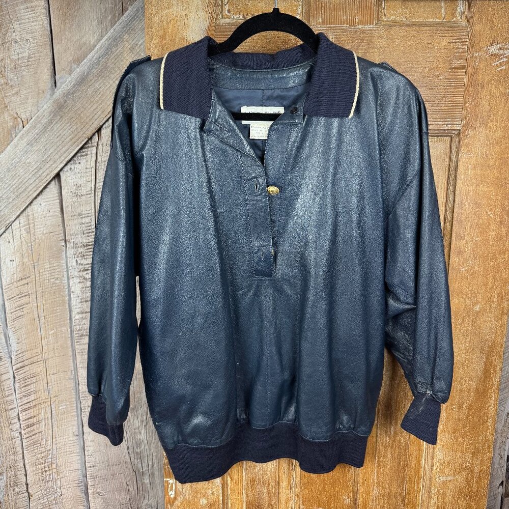 Vintage Nancy Heller Leather Sailor Sweater Size 1